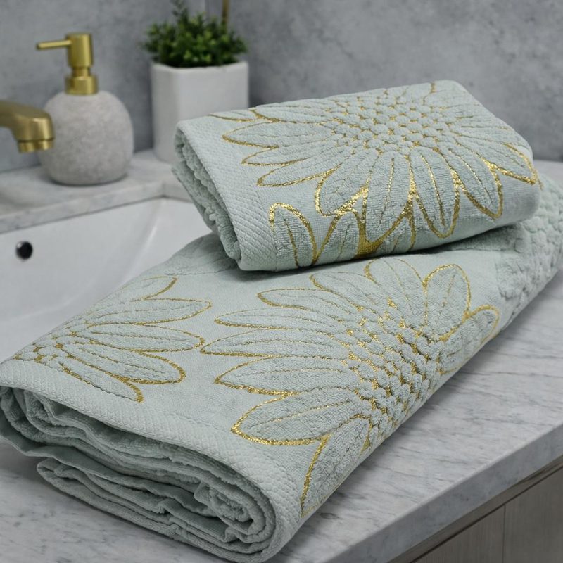 2 draps de bain en coton pur 150 × 90 cm, 90 × 50 cm — photo 3