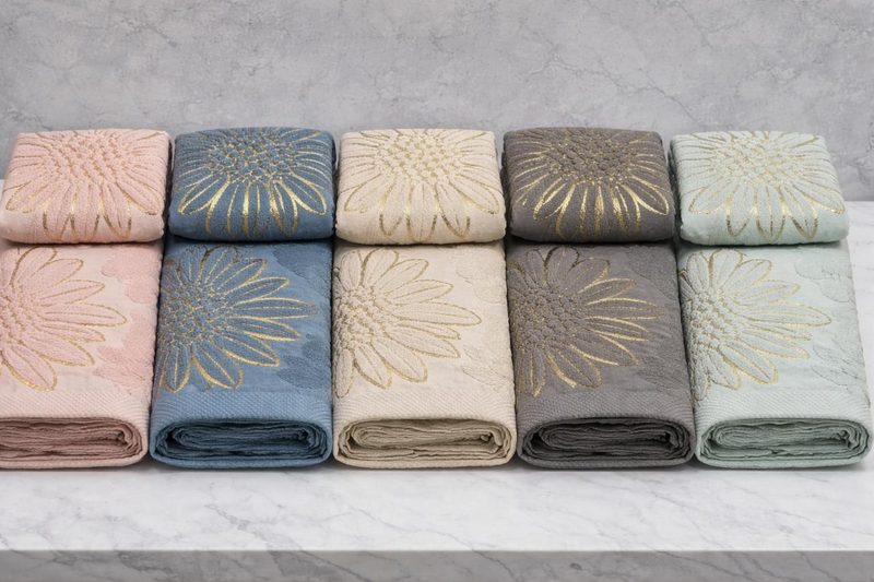 2 draps de bain en coton pur 150 × 90 cm, 90 × 50 cm — photo 2