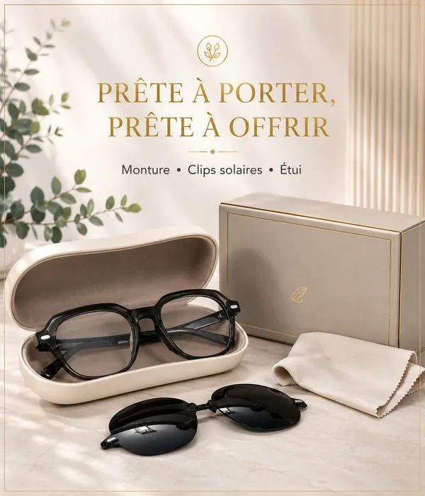 Lunettes Femme 2-en-1 – Monture + Clips Solaires Amovibles — photo 3