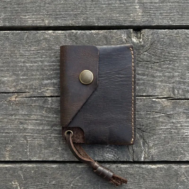 Mini Portefeuille en Cuir premium - Bouton vintage — photo 7