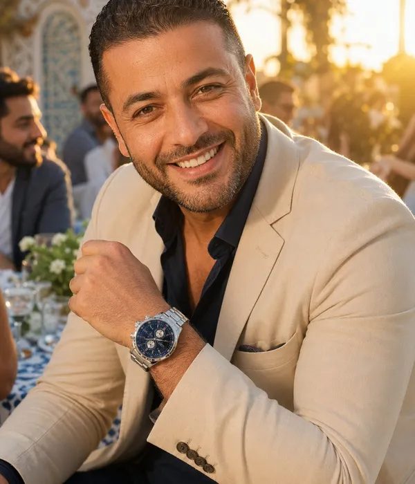 Montre Homme CURREN Chronographe Bleue à Bracelet Argenté — photo 3