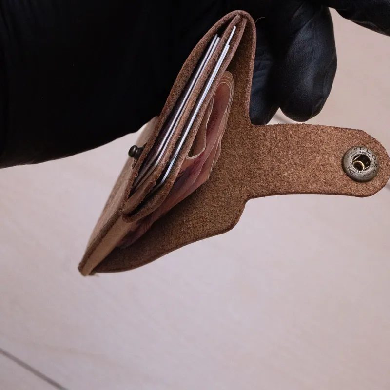 Mini Portefeuille en Cuir premium v2 - Bouton vintage — photo 7