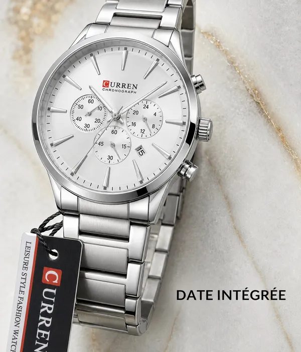 Montre Homme CURREN Chronographe – Élégance Acier et Or — photo 7