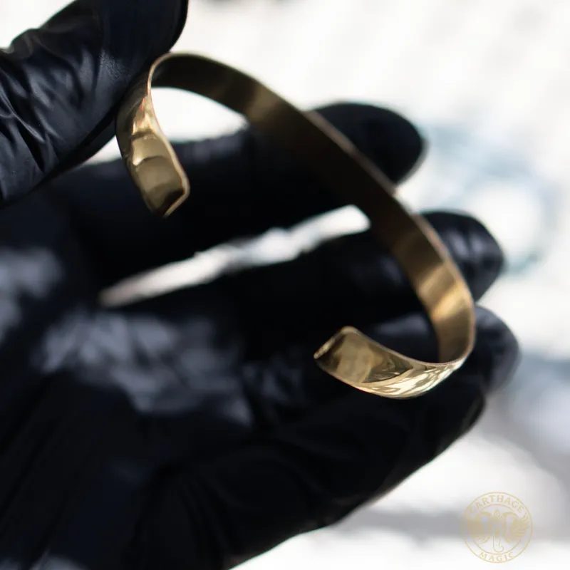 Bracelet Carthaginian - Demi-Rond en Cuivre Jaune Gravé — photo 7