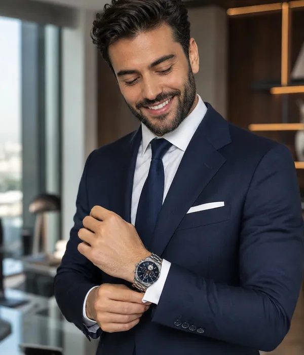 Montre Homme CURREN Chronographe Bleue à Bracelet Argenté — photo 7