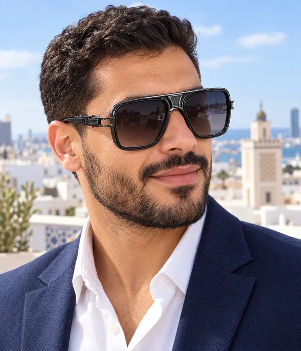 Lunettes de Soleil Homme Aviateur Carrées à Double Pont — photo 3