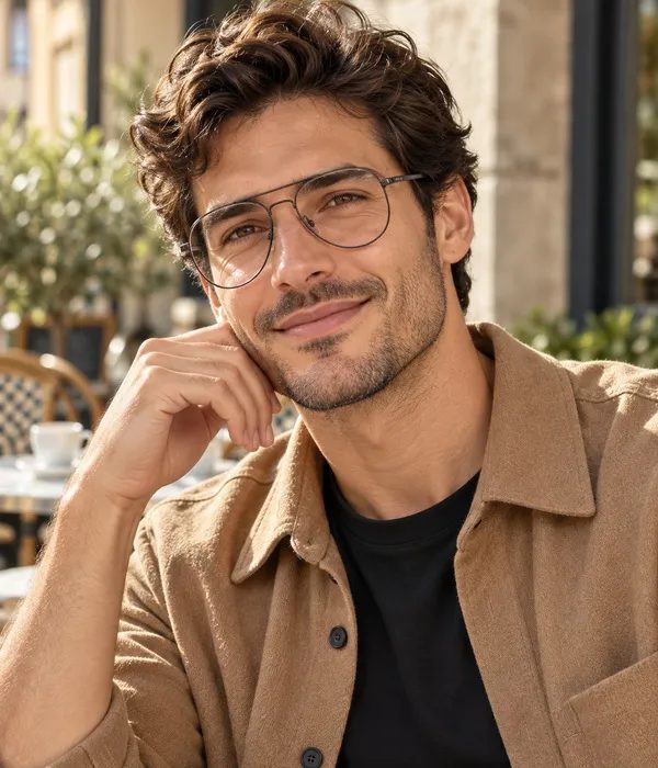 Lunettes Homme 2-en-1 Aviateur avec Clip Solaire Amovible — photo 4