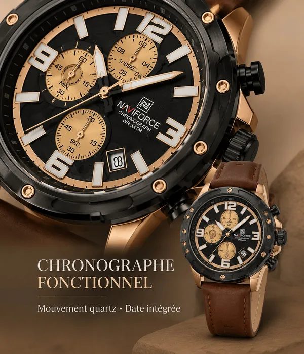 Montre Homme NAVIFORCE NF9402 Chronographe en Cuir — photo 7