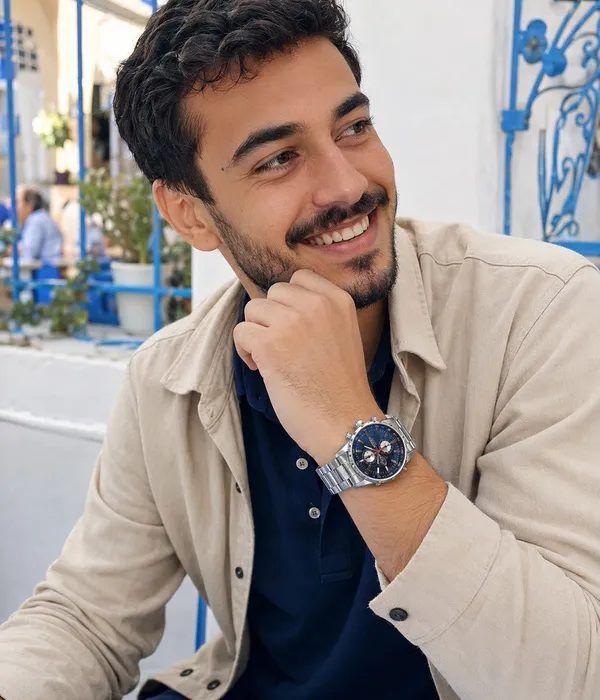 Montre Homme CURREN Chronographe Bleue à Bracelet Argenté — photo 5