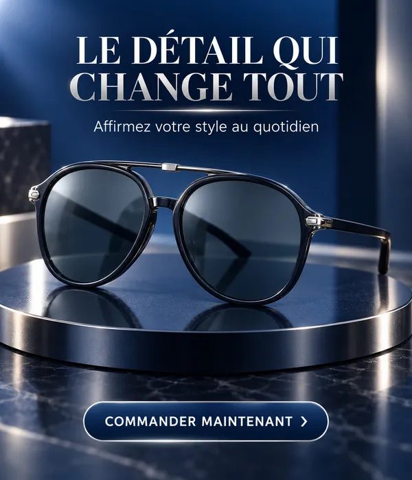 Lunettes de Soleil Homme Urban Pilot – Monture Noire, Pont Argenté — photo 7