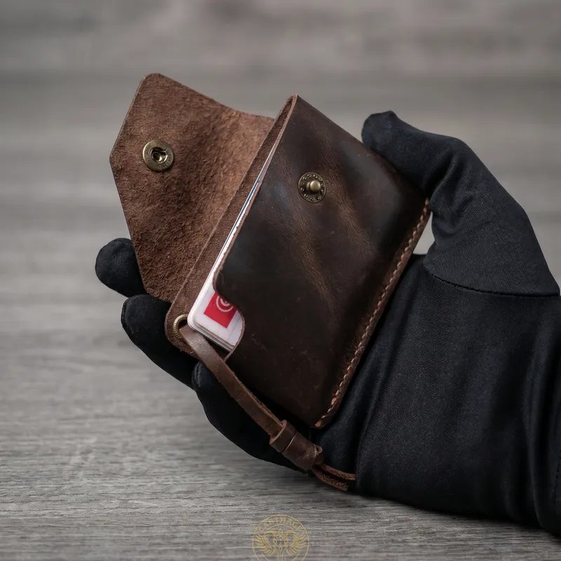 Mini Portefeuille en Cuir premium - Bouton vintage — photo 2