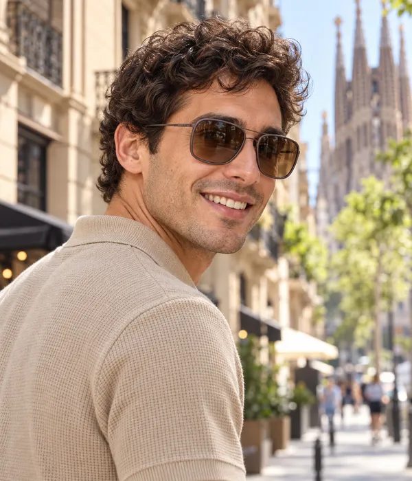 Lunettes de Soleil Homme Carré Espresso - Verres Dégradés — photo 3