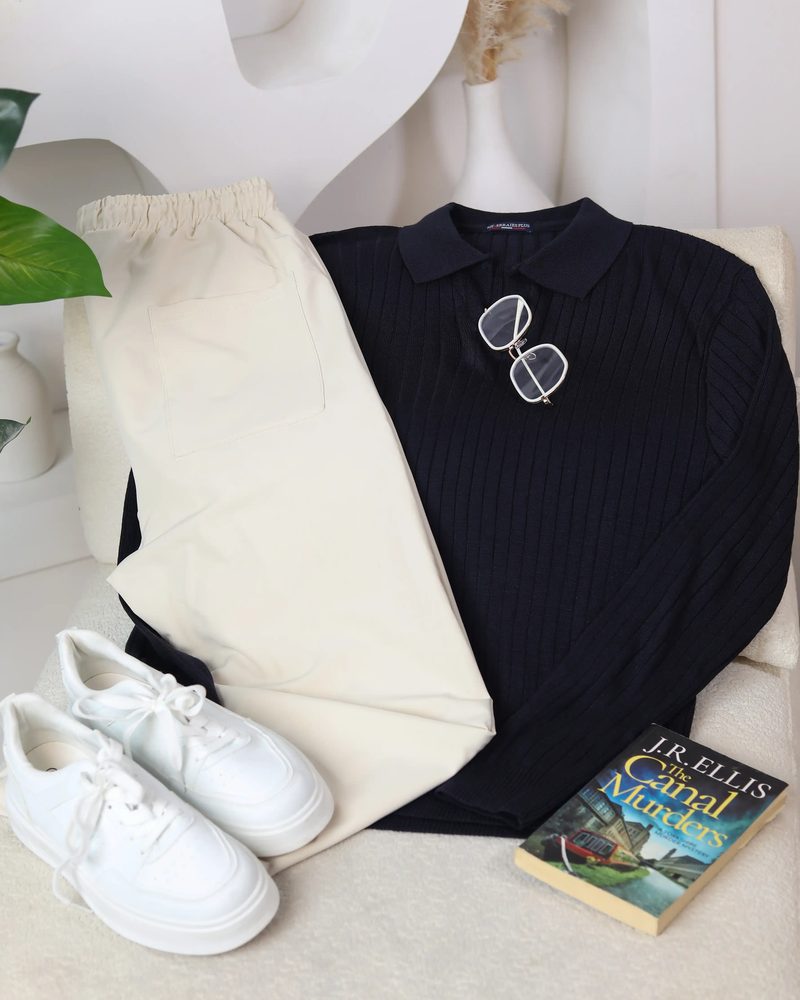 Pack complet 2 (Pantalon Chic +Pull Polo Uni rayè) — photo 3