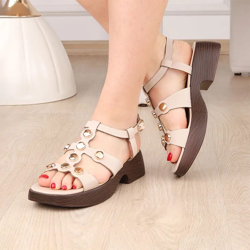 Sandale Femme Réf 858 Beige — photo 2