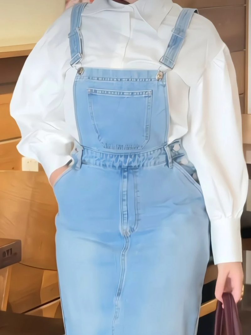 Salopette Jean + Chemise Blanche — photo 3