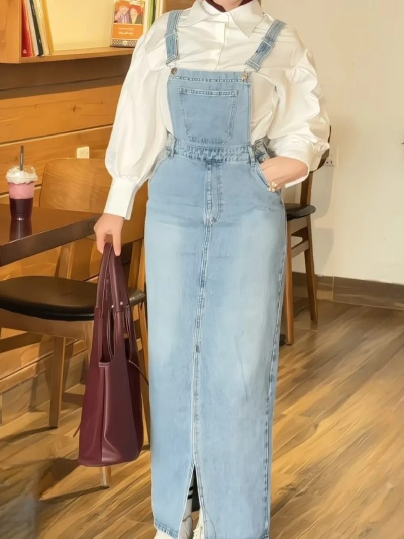 Salopette Jean + Chemise Blanche — photo 2