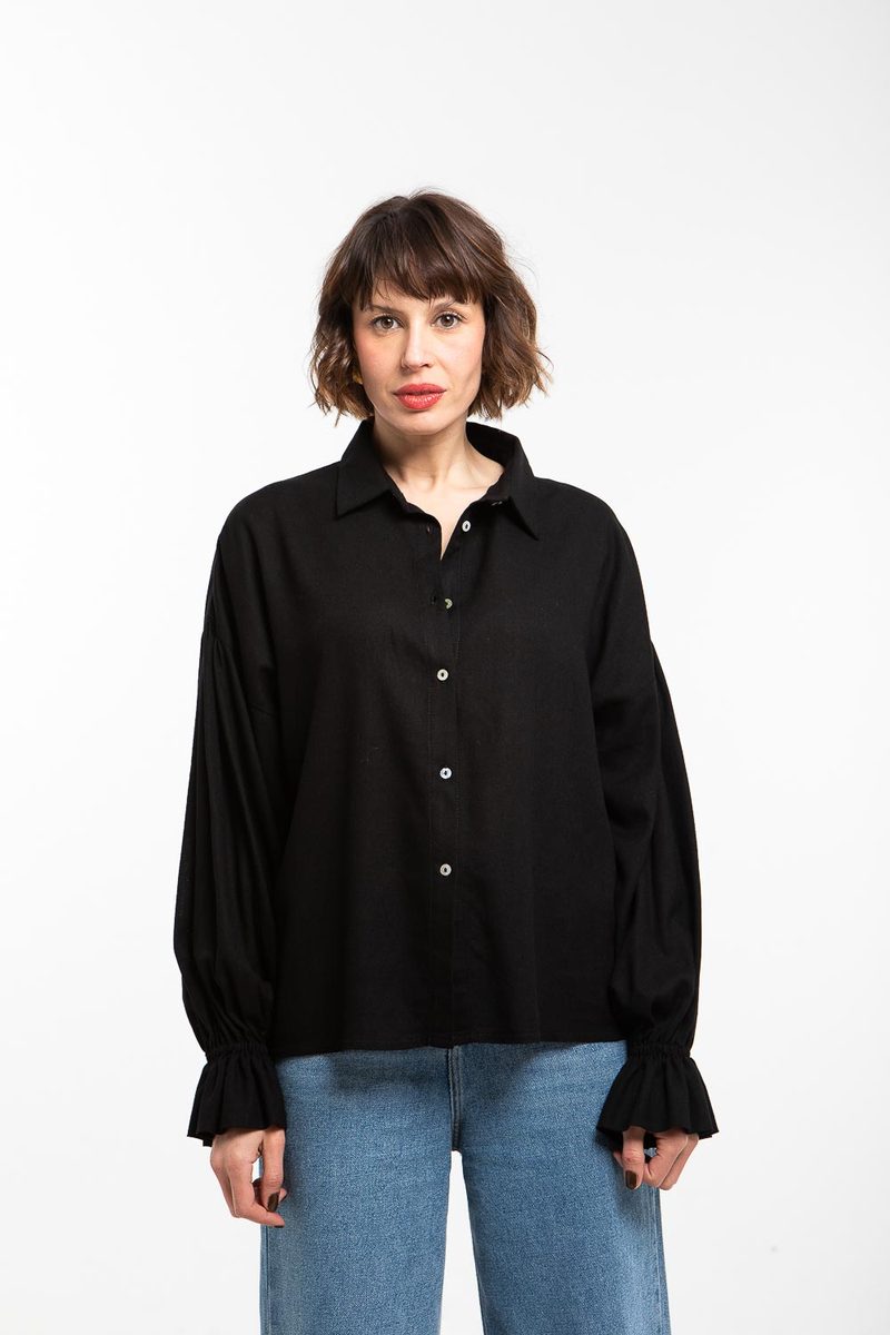 Chemise oversize à poignets élastiqués — photo 7