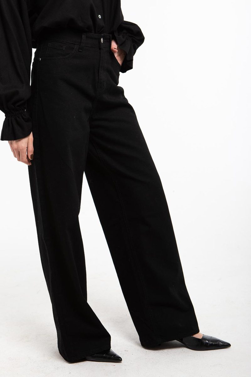 Jean large taille haute noir — photo 3