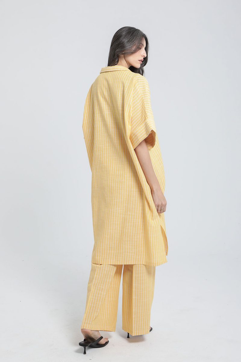 Pantalon large en lin rayé — photo 4