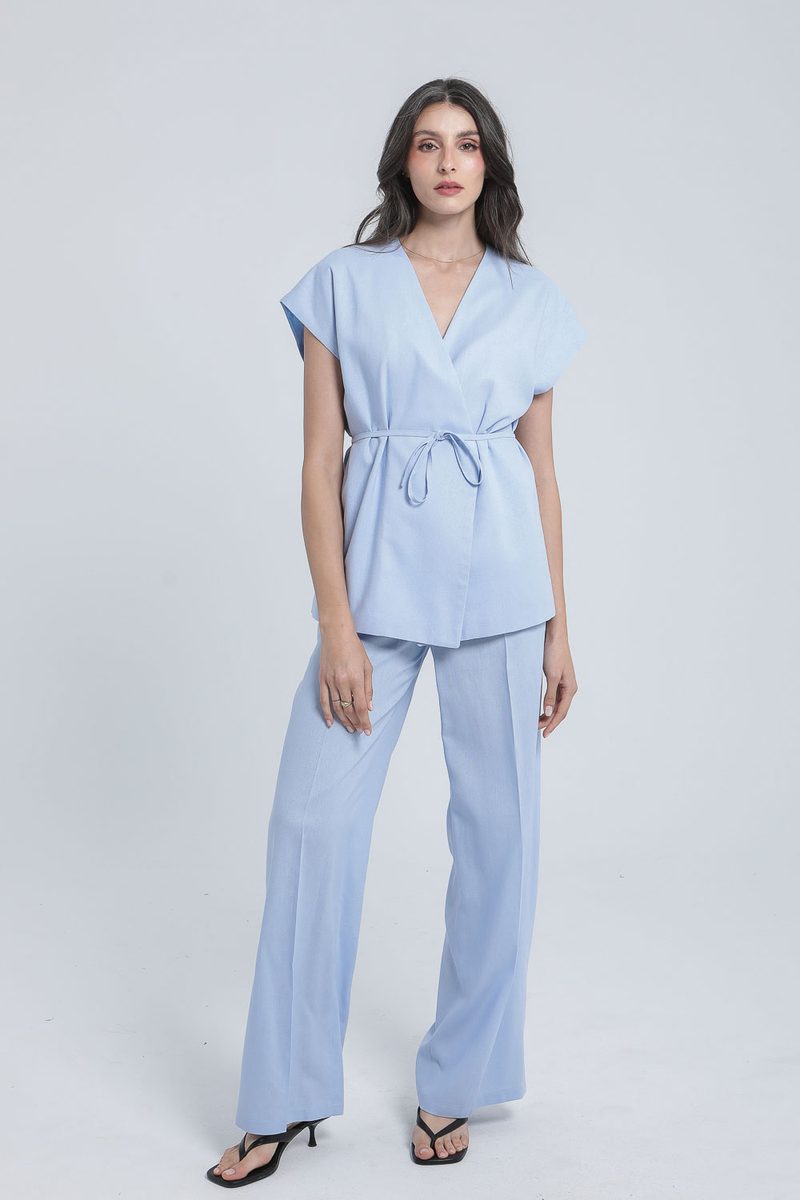 ENSEMBLE KIMONO & PANTALON EN LIN — photo 2