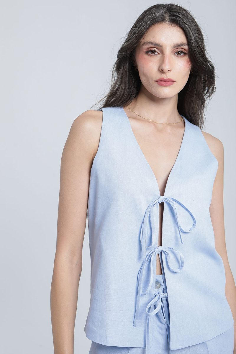Veste à lanières en lin — photo 3