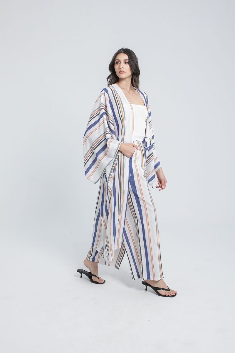 PANTALON EN LIN RAYÉ — photo 3