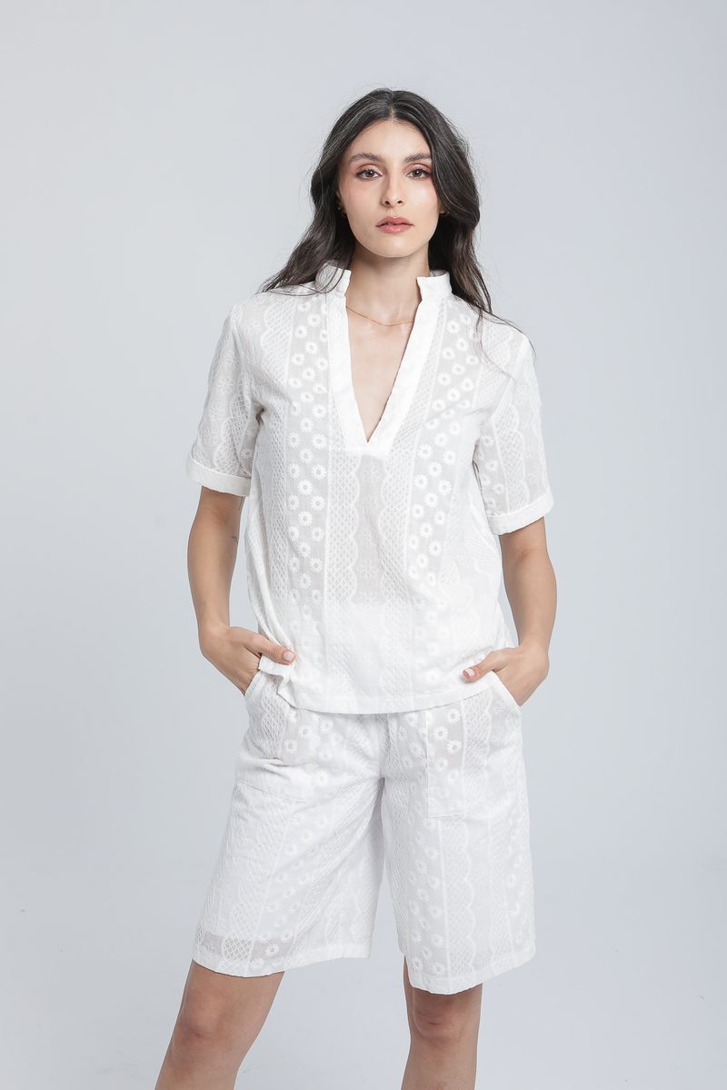 Bermuda en broderie anglaise — photo 2