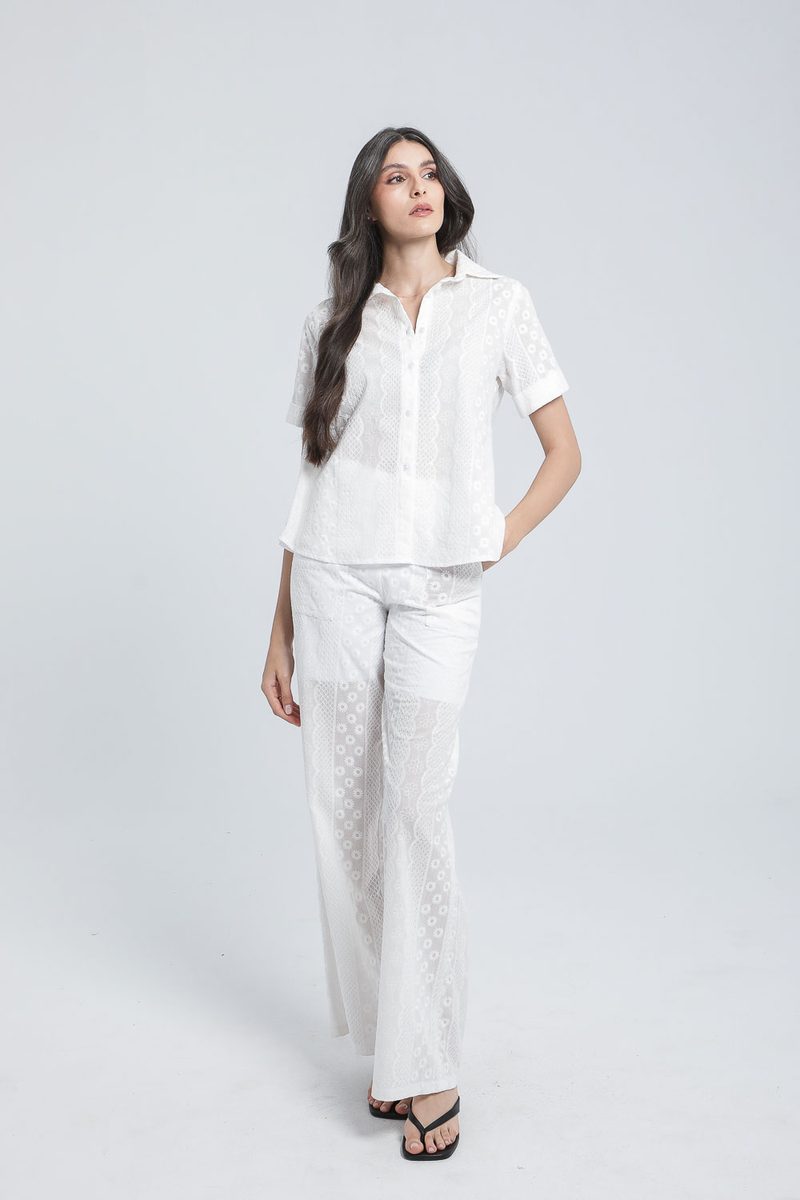 Ensemble chemise & pantalon en broderie anglaise — photo 3