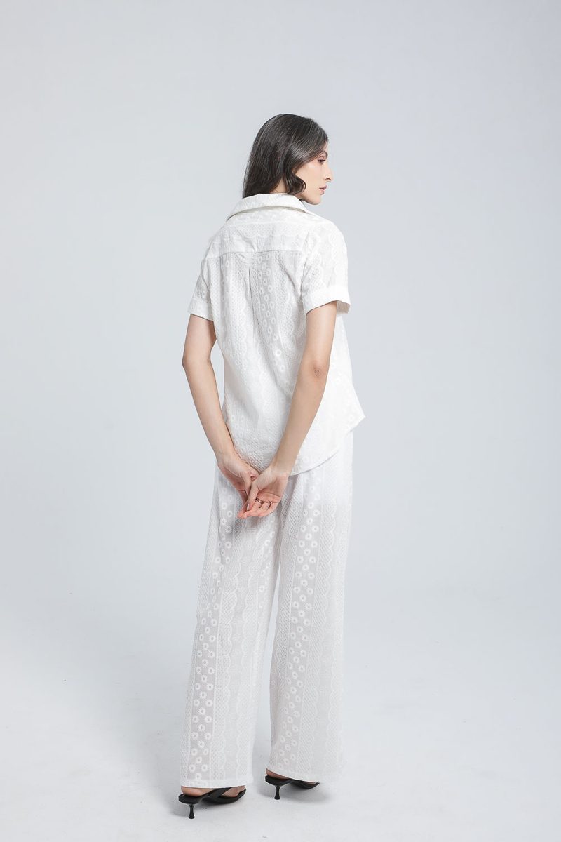 Ensemble chemise & pantalon en broderie anglaise — photo 2