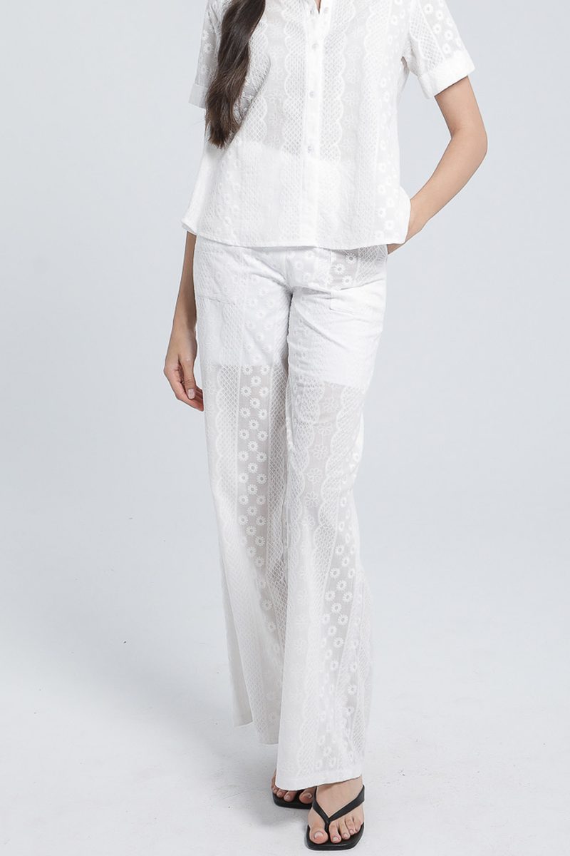 Pantalon droit en broderie anglaise — photo 2