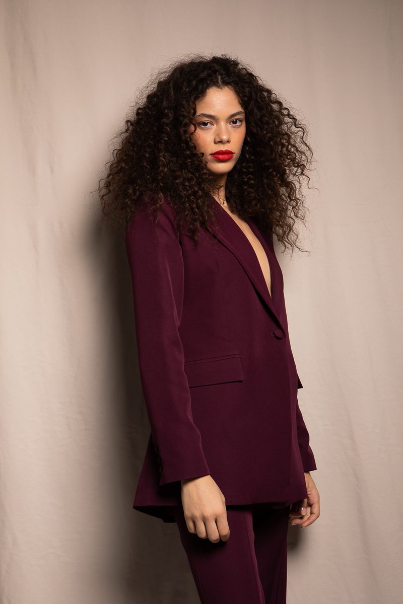 Ensemble Blazer et pantalon violet profond — photo 3