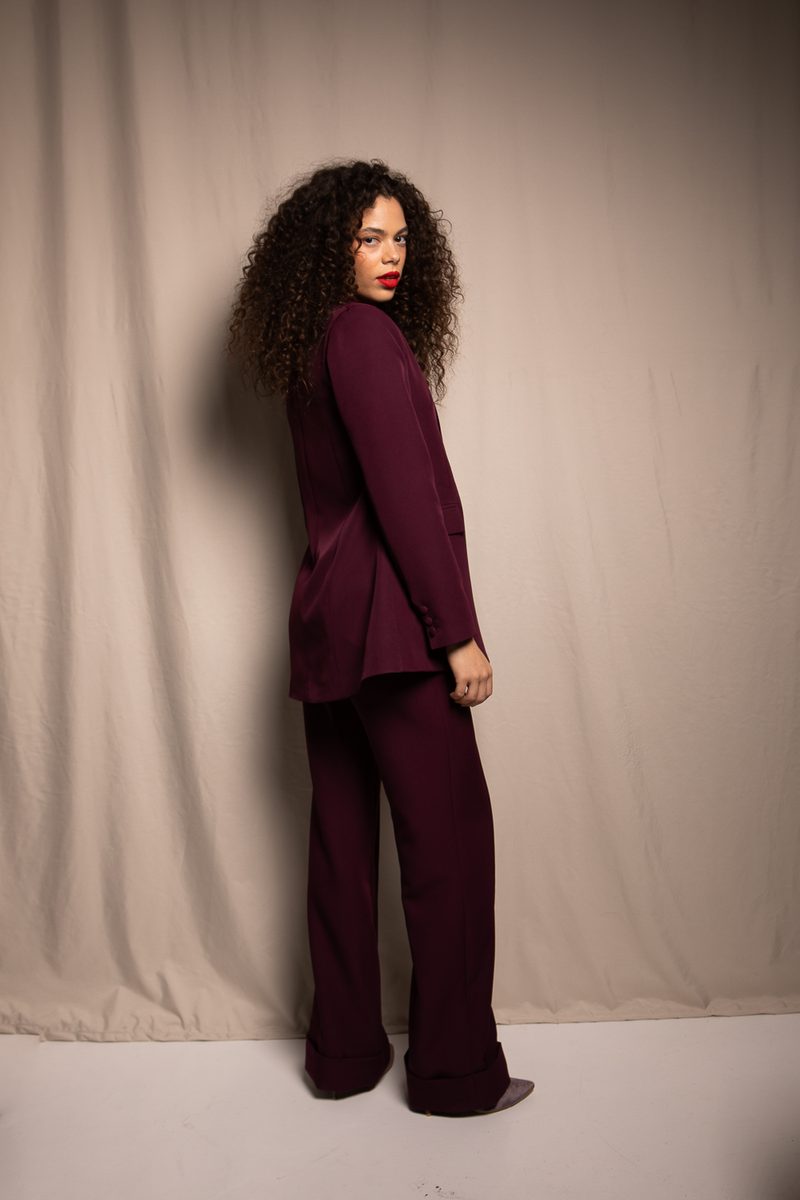 Ensemble Blazer et pantalon violet profond — photo 2