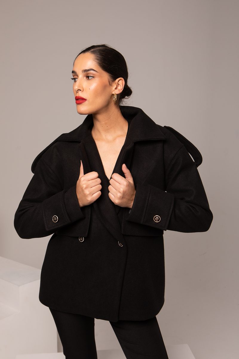 Manteau court en laine, MILA — photo 3