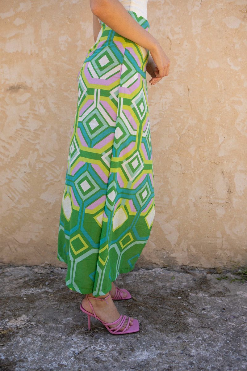 Jupe portefeuille imprimee maxi — photo 2