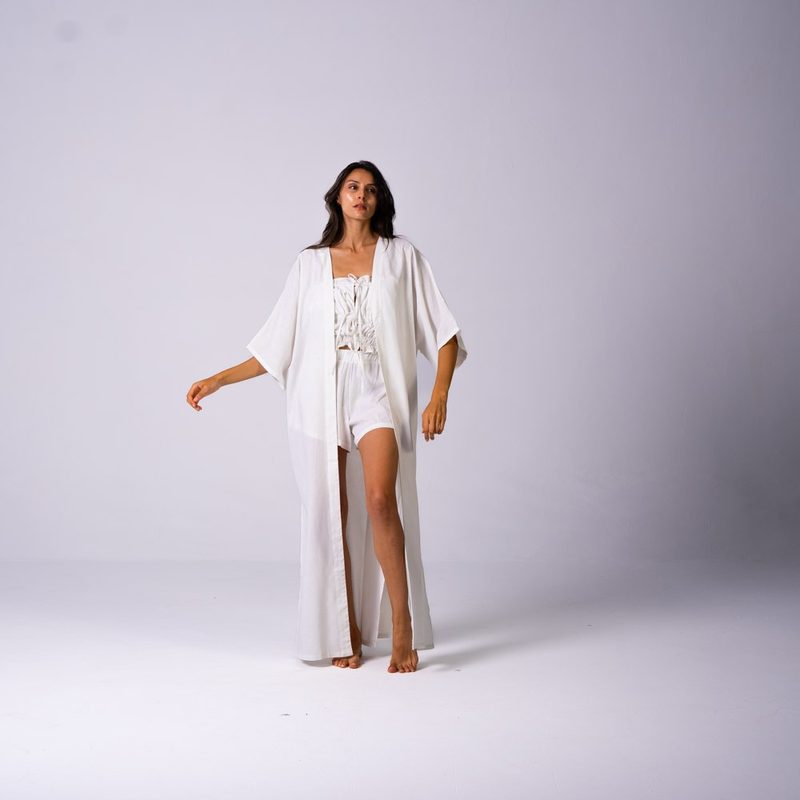 Astra Linen Kimono Cream — photo 3