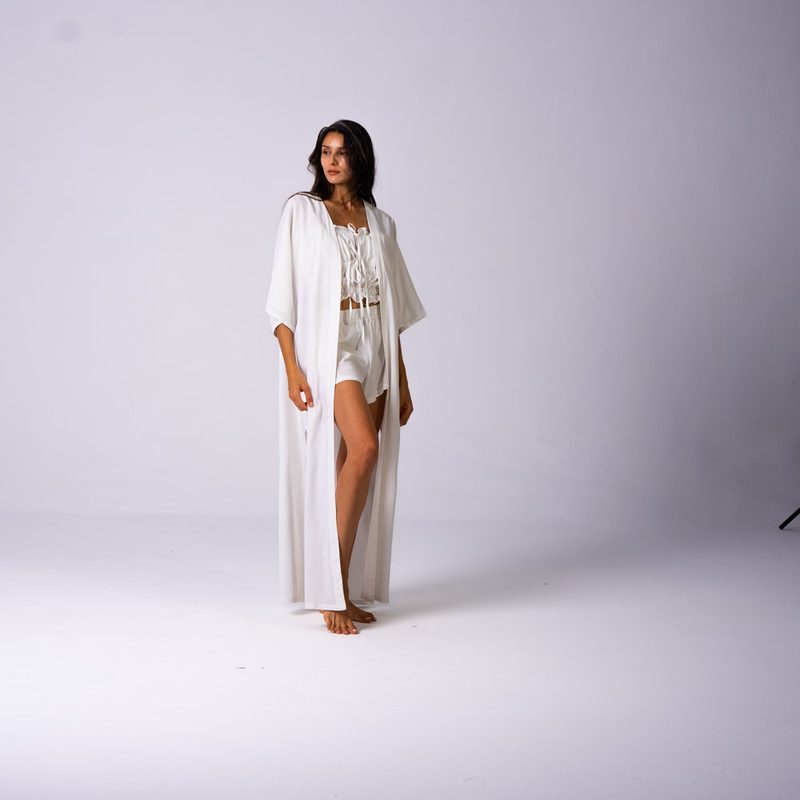 Astra Linen Kimono Cream — photo 4