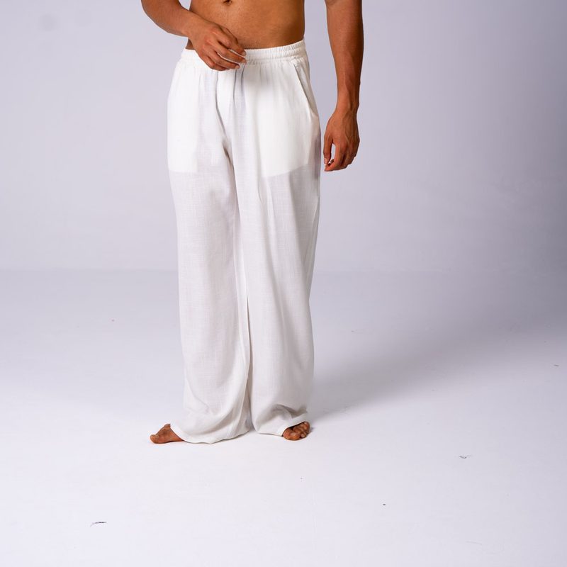 Large Linen Pants White — photo 3