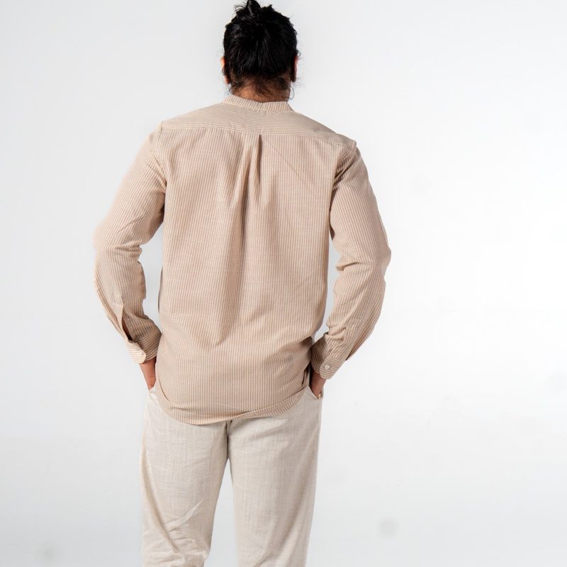 Linen Shirt Beige Stripes — photo 3