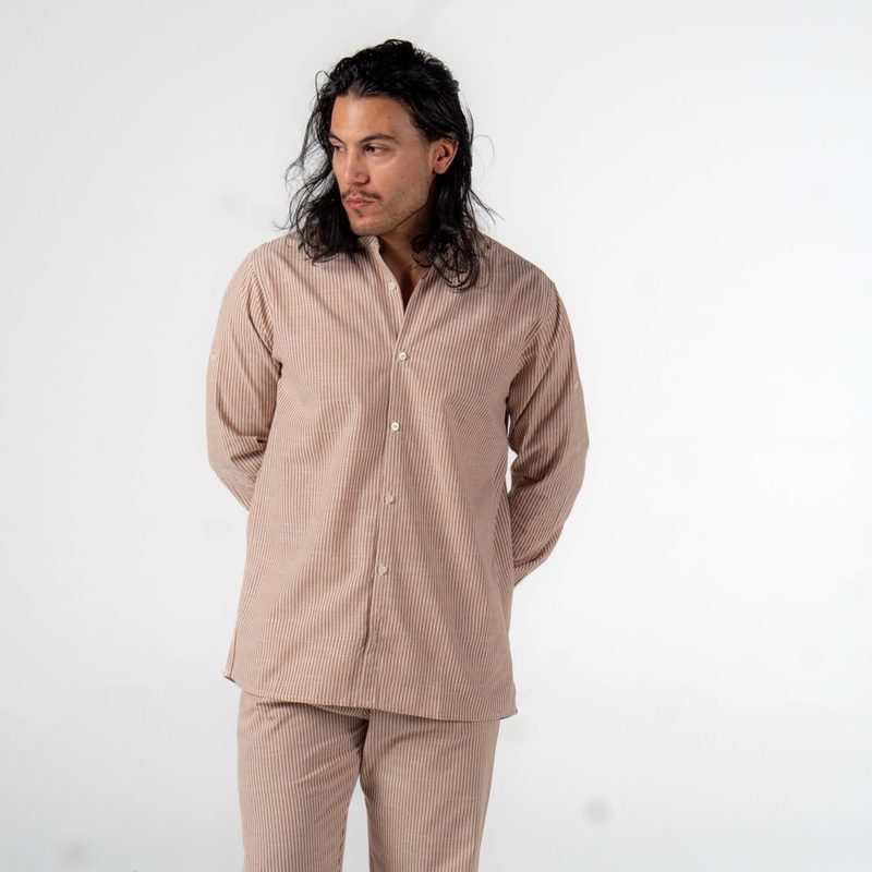Linen Shirt Brown Stripes — photo 2