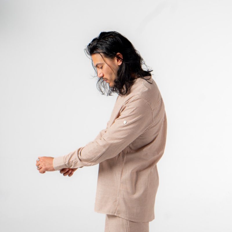 Linen Shirt Brown Stripes — photo 6