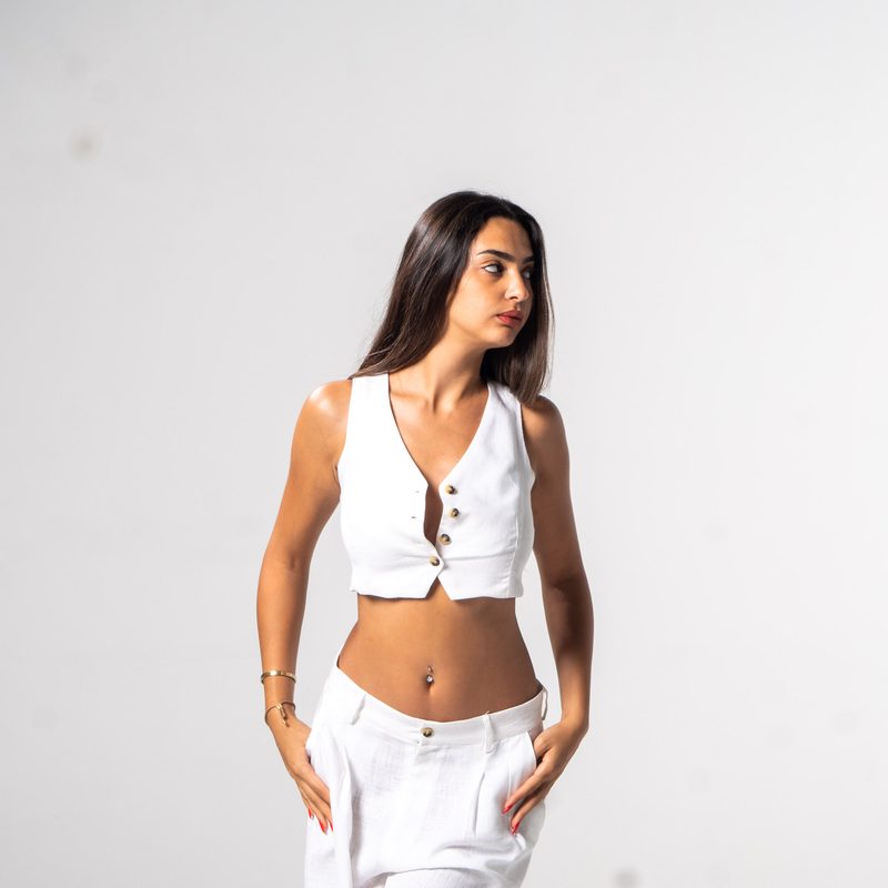Waist Coat Linen White — photo 4