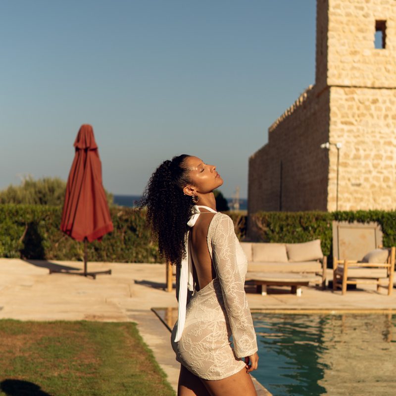 Sunset Mini Dress Beige — photo 4