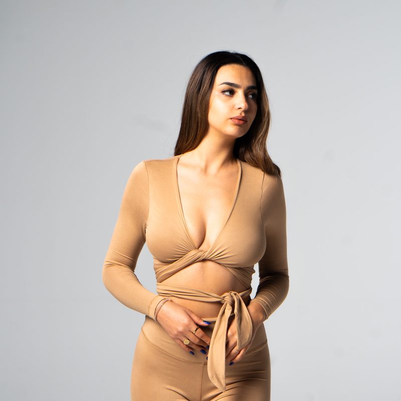 Yoga Wrap Top Beige — photo 6