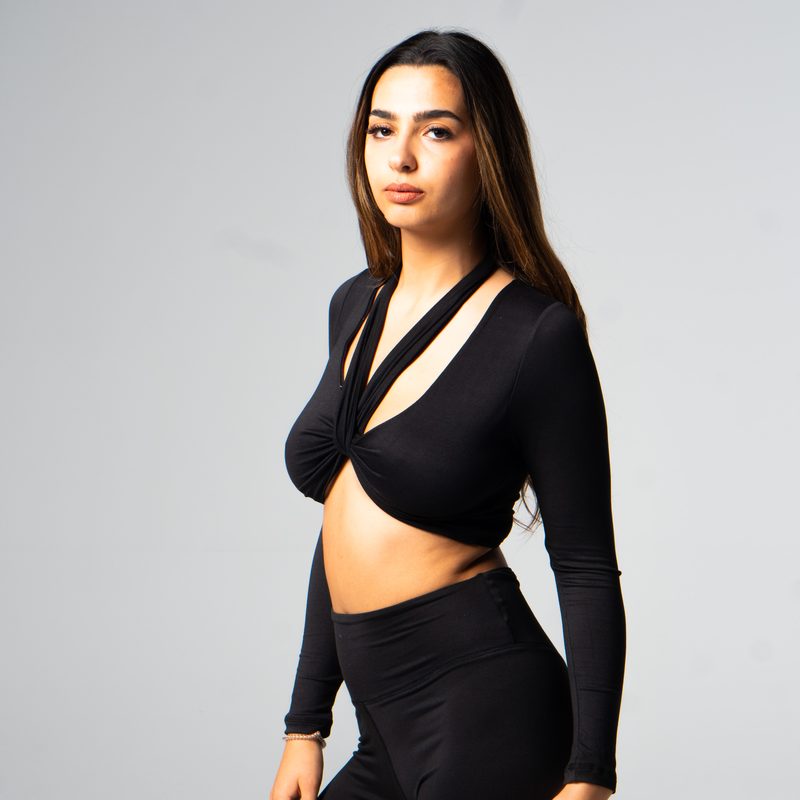 Yoga Wrap Top Black — photo 4