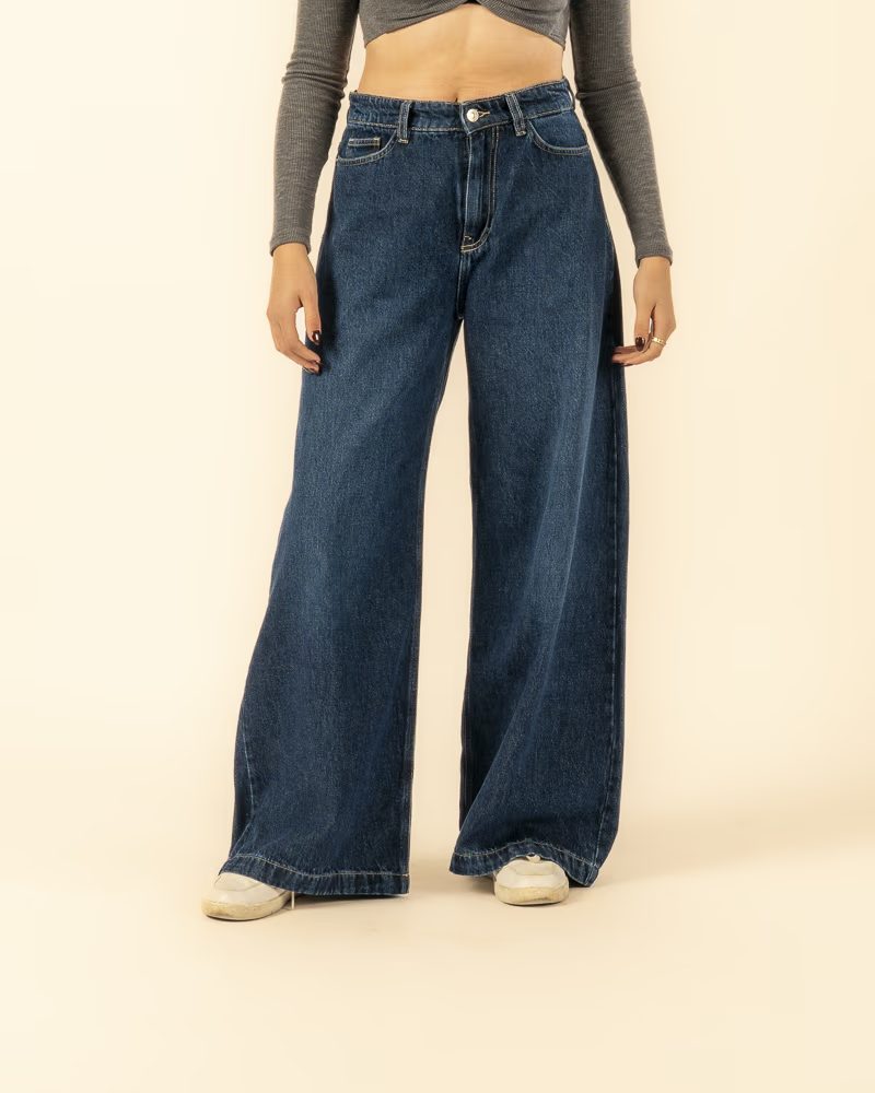 Super Wide Leg Jeans Blue — photo 3