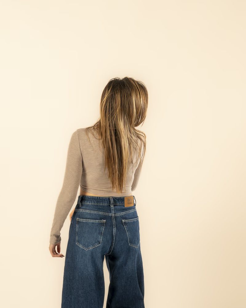 Cropped Long Sleeve Top Brown — photo 3
