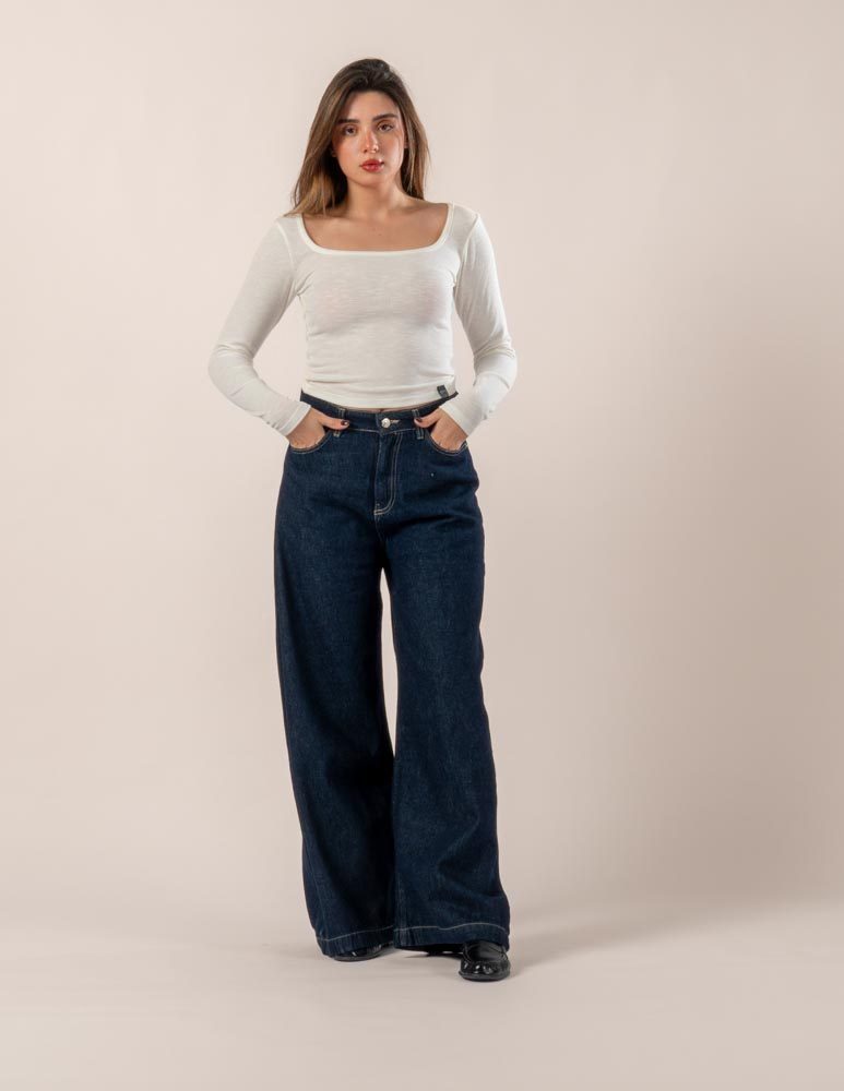 Super Wide Leg Jeans Indigo — photo 2