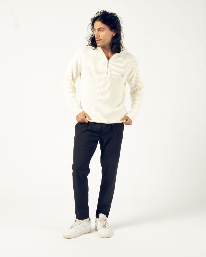 Quarter Zip Pullover Off White — photo 2