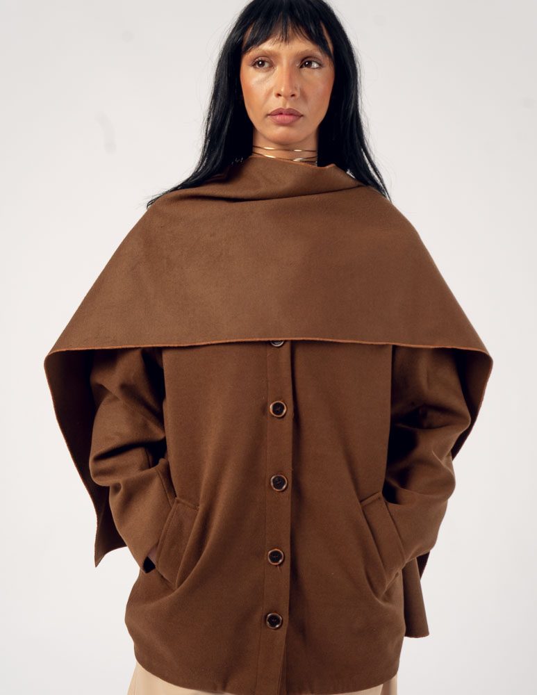 Ayo Cape Coat Brown — photo 7