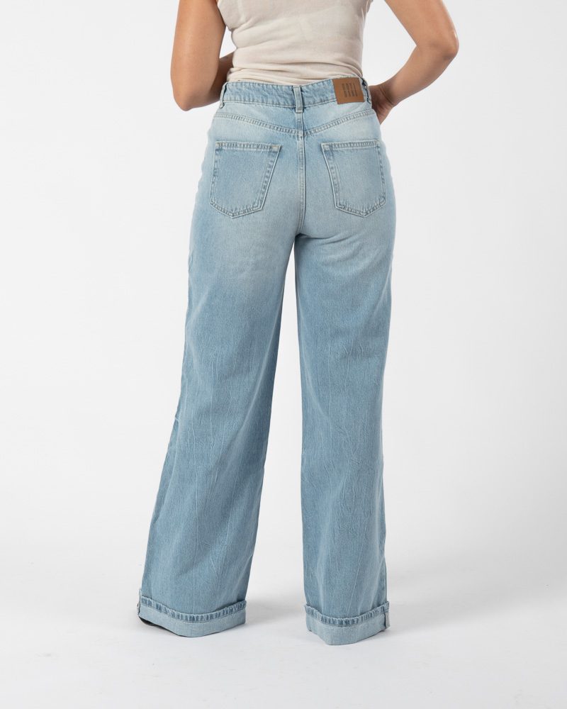Cuffed Wide Leg Jeans Light Blue — photo 2